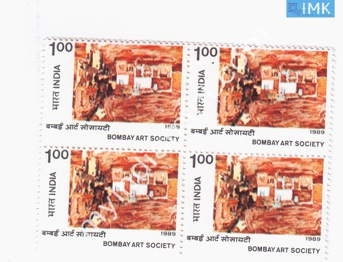 India 1989 MNH Bombay Art Society (Block B/L 4) - buy online Indian stamps philately - myindiamint.com