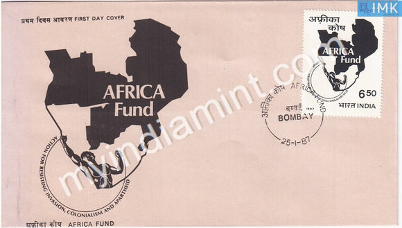 India 1987 Africa Fund (FDC) - buy online Indian stamps philately - myindiamint.com
