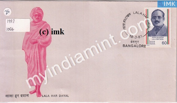 India 1987 Lala Har Dayal (FDC) - buy online Indian stamps philately - myindiamint.com