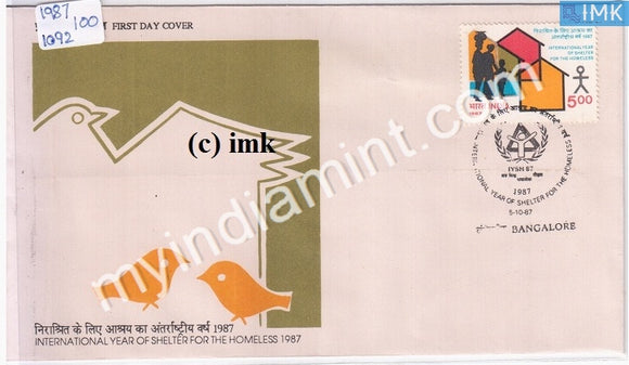 India 1987 International Year Of Shelter For Homeless (FDC) - buy online Indian stamps philately - myindiamint.com