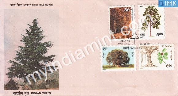 India 1987 Indian Trees Set Of 4v (FDC) - buy online Indian stamps philately - myindiamint.com