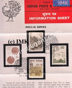 India 1980  International Stamp Exhibition Delhi Set Of 3v (*one missing) (Cancelled Brochure) - buy online Indian stamps philately - myindiamint.com