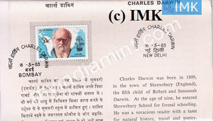India 1983 Charles Robert Darwin (Cancelled Brochure) - buy online Indian stamps philately - myindiamint.com