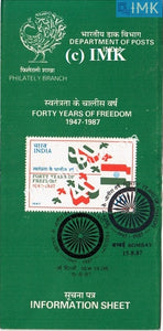 India 1987 40th Anniv. Of Independence (Cancelled Brochure) - buy online Indian stamps philately - myindiamint.com