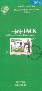 India 1989 Military Farms Centenary (Cancelled Brochure) - buy online Indian stamps philately - myindiamint.com