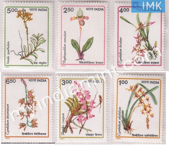 India 1991 MNH Orchids Of India Set Of 6v - buy online Indian stamps philately - myindiamint.com