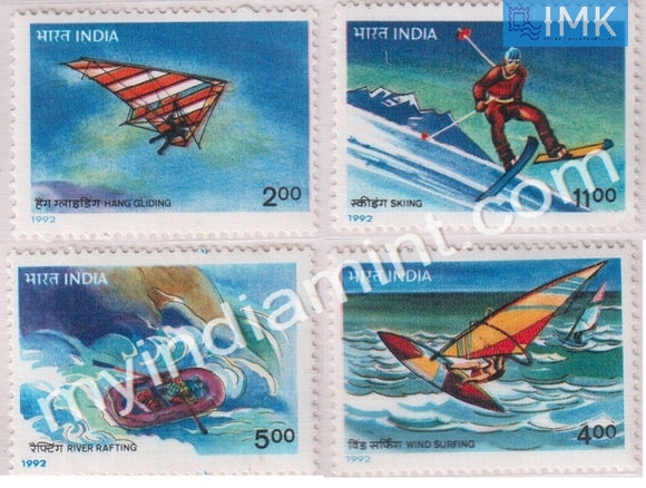India 1992 MNH Adventure Sports Set Of 4v - buy online Indian stamps philately - myindiamint.com