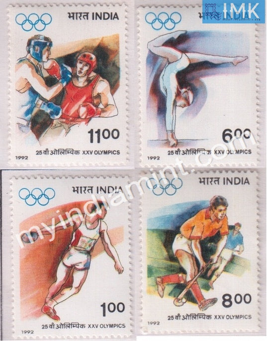 India 1992 MNH XXV Olympics Barcelona Set Of 4v - buy online Indian stamps philately - myindiamint.com