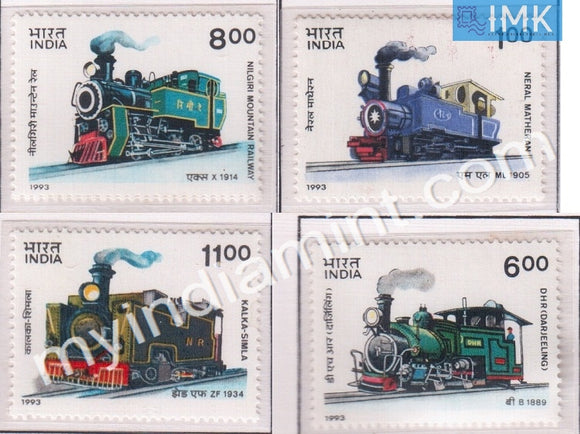 India 1993 MNH Mountain Locomotives Set Of 4v - buy online Indian stamps philately - myindiamint.com