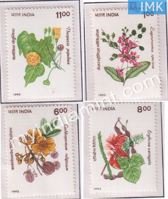 India 1993 MNH Indian Flowering Trees Set Of 4v - buy online Indian stamps philately - myindiamint.com
