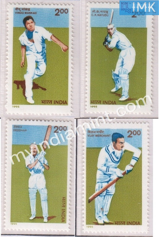 India 1996 MNH Cricketers Of India Set Of 4v - buy online Indian stamps philately - myindiamint.com