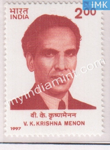 India 1997 MNH V. K. Krishna Menon - buy online Indian stamps philately - myindiamint.com
