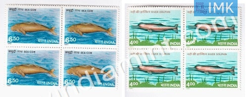 India 1991 MNH Endangered Marine Mammals Set Of 2v (Block B/L 4) - buy online Indian stamps philately - myindiamint.com