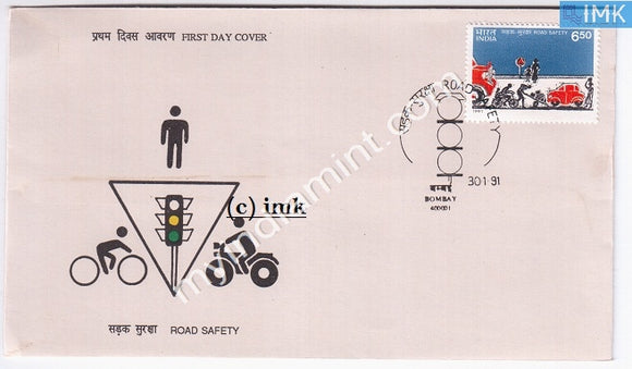 India 1991 Road Safety (FDC) - buy online Indian stamps philately - myindiamint.com