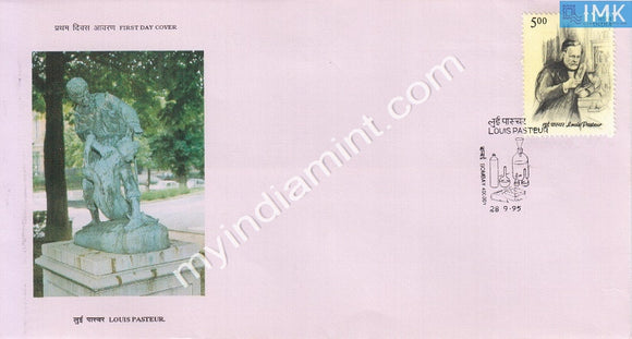 India 1995 Louis Pasteur (FDC) - buy online Indian stamps philately - myindiamint.com