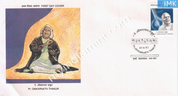 India 1997 Pandit Omkarnath Thakur (FDC) - buy online Indian stamps philately - myindiamint.com