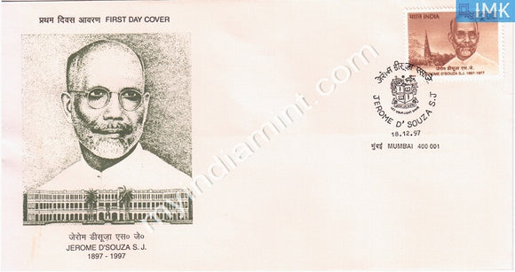 India 1997 Jerome D'Souza (FDC) - buy online Indian stamps philately - myindiamint.com