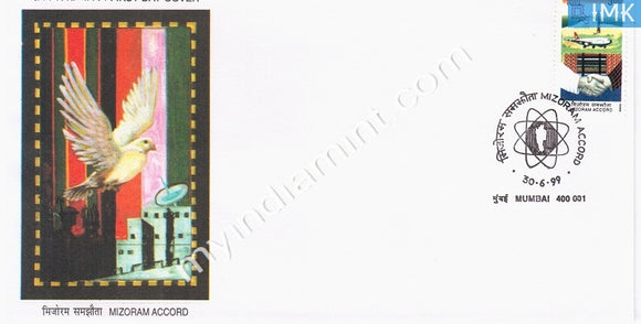 India 1999 Mizoram Accord (FDC) - buy online Indian stamps philately - myindiamint.com