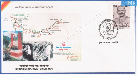 India 1999 Brigadier Rajinder Singh (FDC) - buy online Indian stamps philately - myindiamint.com