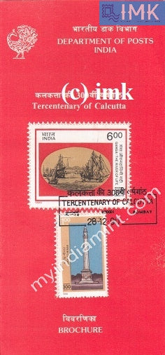 India 1990 Calcutta Tricentenary Set Of 2v (Cancelled Brochure) - buy online Indian stamps philately - myindiamint.com