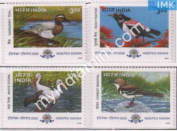India 2000 MNH Migratory Birds Set of 4v - buy online Indian stamps philately - myindiamint.com