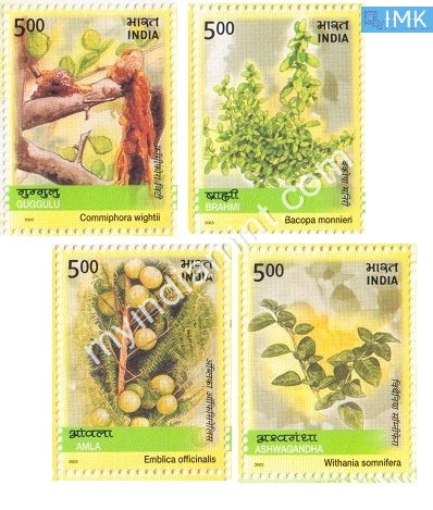 India 2003 MNH Medicinal Plants Set of 4v - buy online Indian stamps philately - myindiamint.com