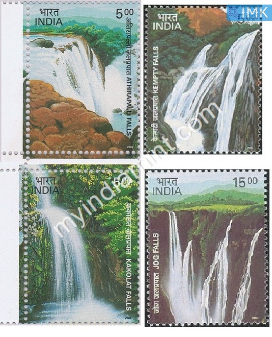 India 2003 MNH Waterfalls of India Set of 4v - buy online Indian stamps philately - myindiamint.com