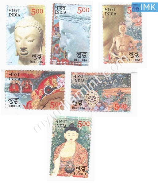 India 2007 MNH 2250 Years of Buddha Mahaparinirvana Set of 6v - buy online Indian stamps philately - myindiamint.com