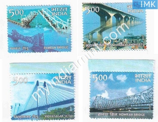 India 2007 MNH Landmark Bridges of India Set of 4v - buy online Indian stamps philately - myindiamint.com