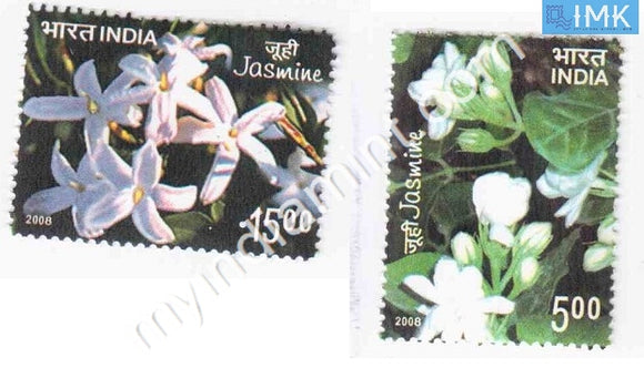 India 2008 MNH Jasmine Set of 2v - buy online Indian stamps philately - myindiamint.com