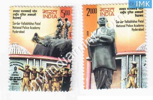 India 2008 MNH Sardar Vallabhbhai Patel Police Academy Set of 2v - buy online Indian stamps philately - myindiamint.com