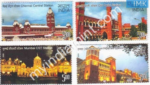 India 2009 MNH Heritage Railway Stations Set of 4v - buy online Indian stamps philately - myindiamint.com