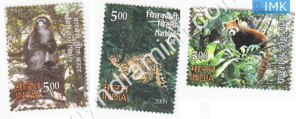 India 2009 MNH Rare Fauna of North East Set of 3v - buy online Indian stamps philately - myindiamint.com