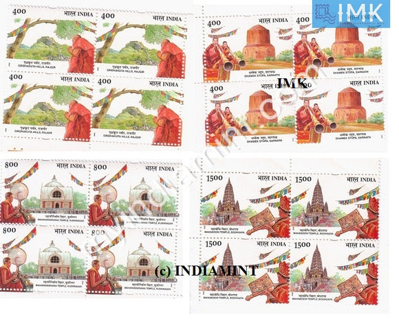 India 2002 MNH Buddha Mahotsav Set of 4v (Block B/L 4) - buy online Indian stamps philately - myindiamint.com