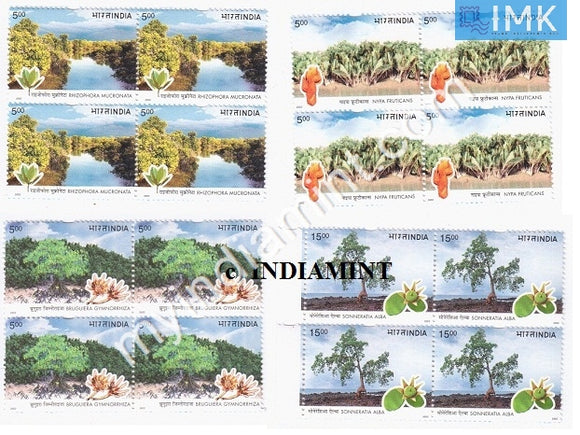 India 2002 MNH Mangroves Set of 4v (Block B/L 4) - buy online Indian stamps philately - myindiamint.com