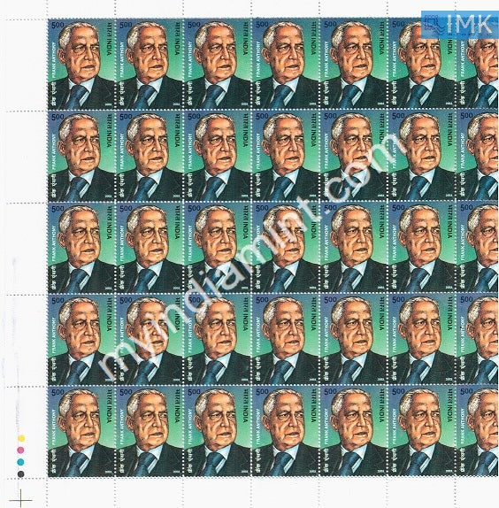 India 2003 MNH Frank Anthony (Full Sheet) - buy online Indian stamps philately - myindiamint.com
