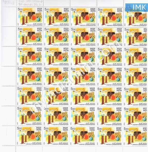 India 2004 MNH Energy Conservation (Full Sheet) - buy online Indian stamps philately - myindiamint.com