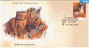 India 2001 MNH Jhalkari Bai (FDC) - buy online Indian stamps philately - myindiamint.com