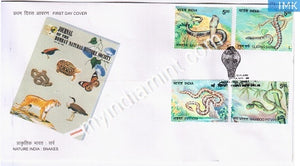 India 2003 MNH Snakes of India Set of 4v (FDC) - buy online Indian stamps philately - myindiamint.com