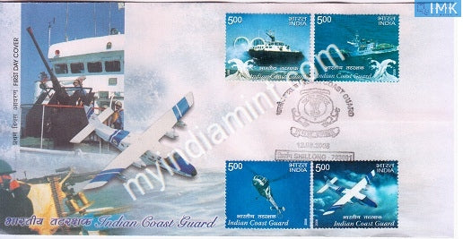 India 2008 MNH Indian Coast Guard Set of 4v (FDC)