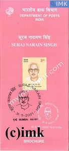 India 2001 Suraj Narain Singh (Cancelled Brochure) - buy online Indian stamps philately - myindiamint.com
