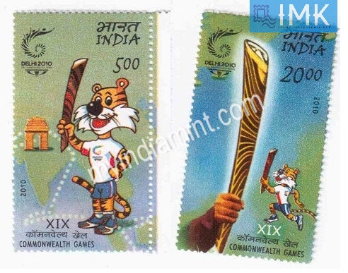 India 2010 MNH Queen Baton Relay Commonwealth Games Set Of 2v - buy online Indian stamps philately - myindiamint.com
