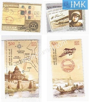 India 2011 MNH 100 Years Of Airmail Set Of 4v - buy online Indian stamps philately - myindiamint.com
