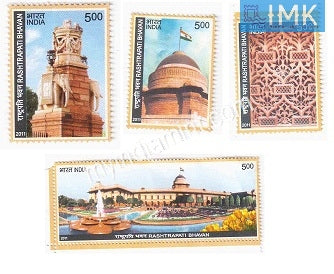 India 2011 MNH Rashtrapati Bhawan Set Of 4v - buy online Indian stamps philately - myindiamint.com
