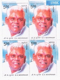 India 2010 MNH G. K. Moopanar (Block B/L of 4) - buy online Indian stamps philately - myindiamint.com