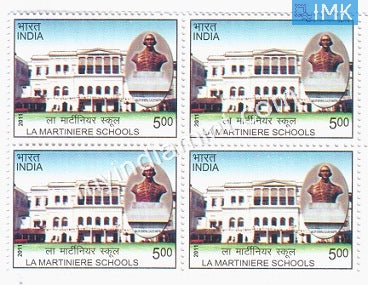 India 2011 MNH La Martinere School (Block B/L of 4) - buy online Indian stamps philately - myindiamint.com