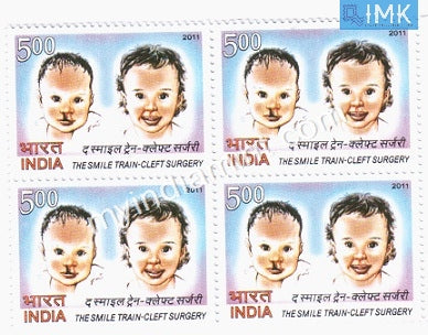 India 2011 MNH The Smile Train Cleft Surgery (Block B/L of 4) - buy online Indian stamps philately - myindiamint.com
