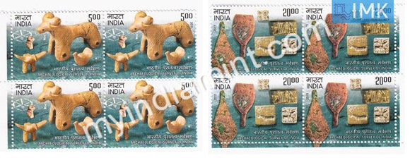 India 2011 MNH Archaeological Survey Of India Set Of 4v (Block B/L of 4) - buy online Indian stamps philately - myindiamint.com