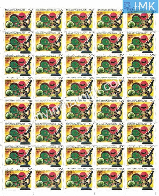 India 2011 MNH Indian Council Of Medical Research (Full Sheet) - buy online Indian stamps philately - myindiamint.com