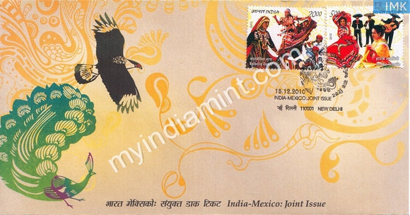 India 2010 MNH India-Mexico Joint Issue Set Of 2v (FDC) - buy online Indian stamps philately - myindiamint.com